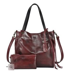 OLD TREND Modern Vintage Daisy Leather Bag Rusty Red Handbag Wallet Purse NEW